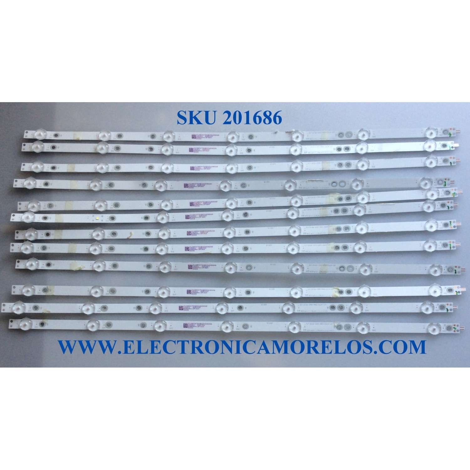 KIT DE LED´S PARA TV (12 PIEZAS) / VIZIO GJ-2K18-E55-550-D614-V7 / EHHG5013F36X / 210BZ07D0B334DM00D / E313218 / PANEL TPT550U1-QVN05.U / MODELO E55-F1
